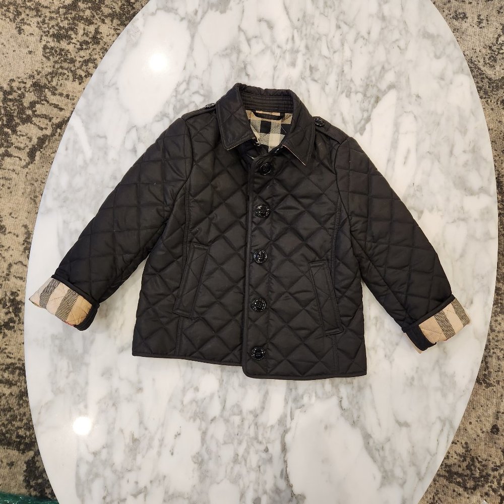 Burberry Ashurst Quilted Button-Front Jacket Size 4y Toddler Children’s Black